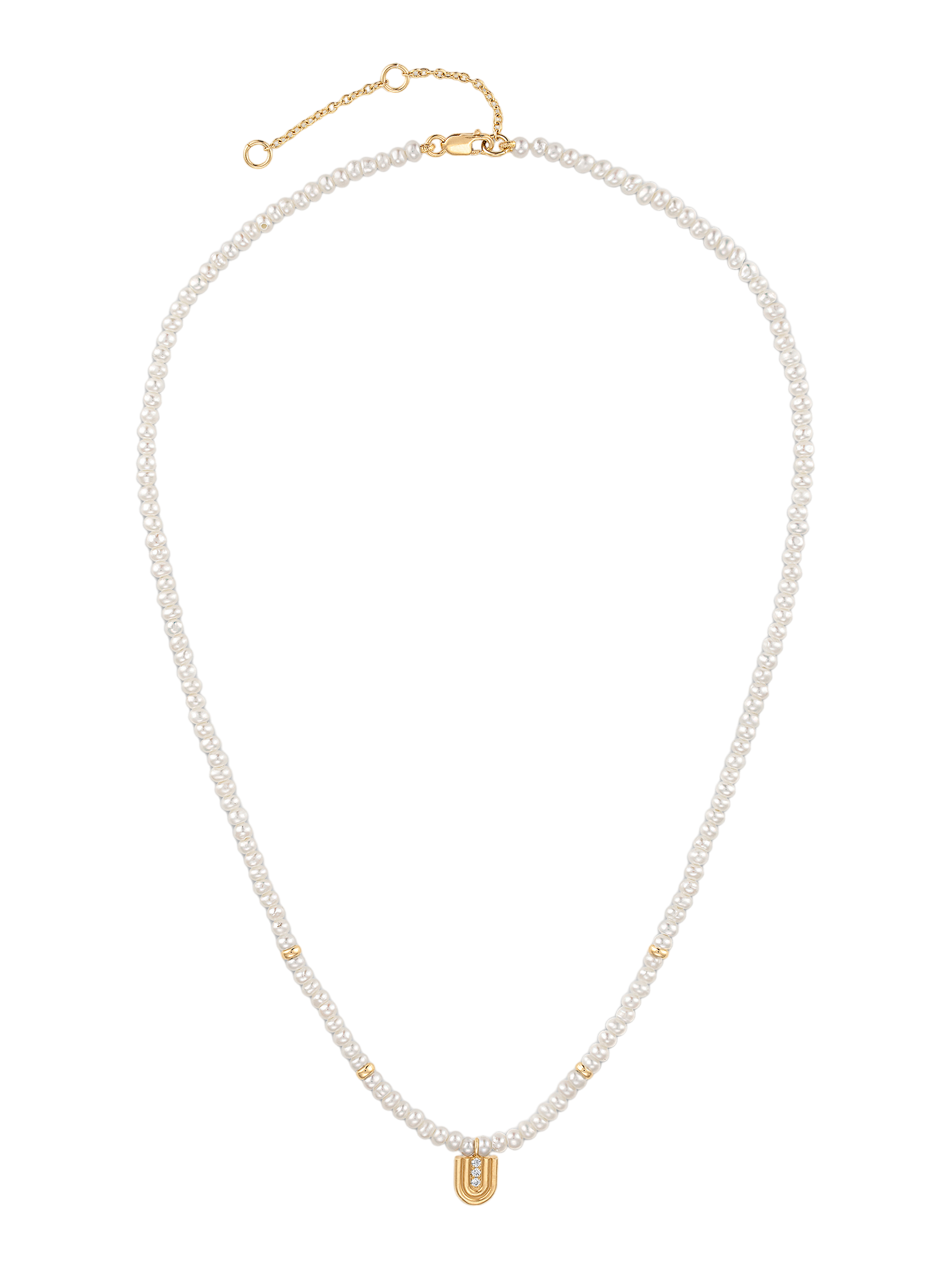 Beaded nova necklace with pearl